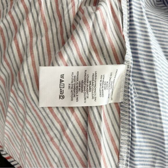 NWT Anthropologie Striped Cotton Flare Skirt Red Blue Bow Detail Size L Large - Picture 6 of 7